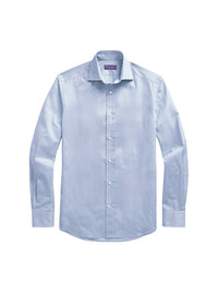Chemise rayée en sergé infroissable - Light Blue & White