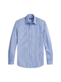 Striped poplin shirt - Blue & White