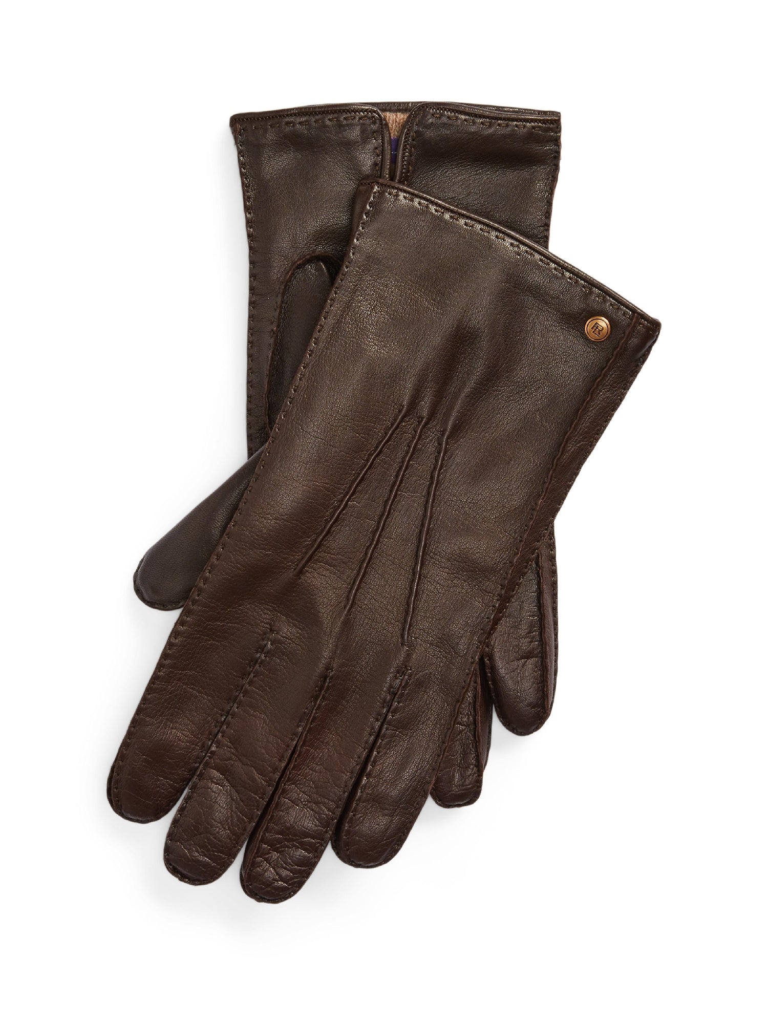 Gants doublés en cuir - Brown