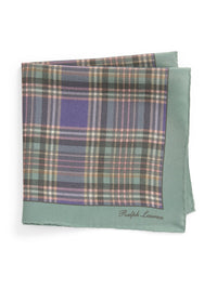 Tartan silk crepe clutch bag - Multicolour