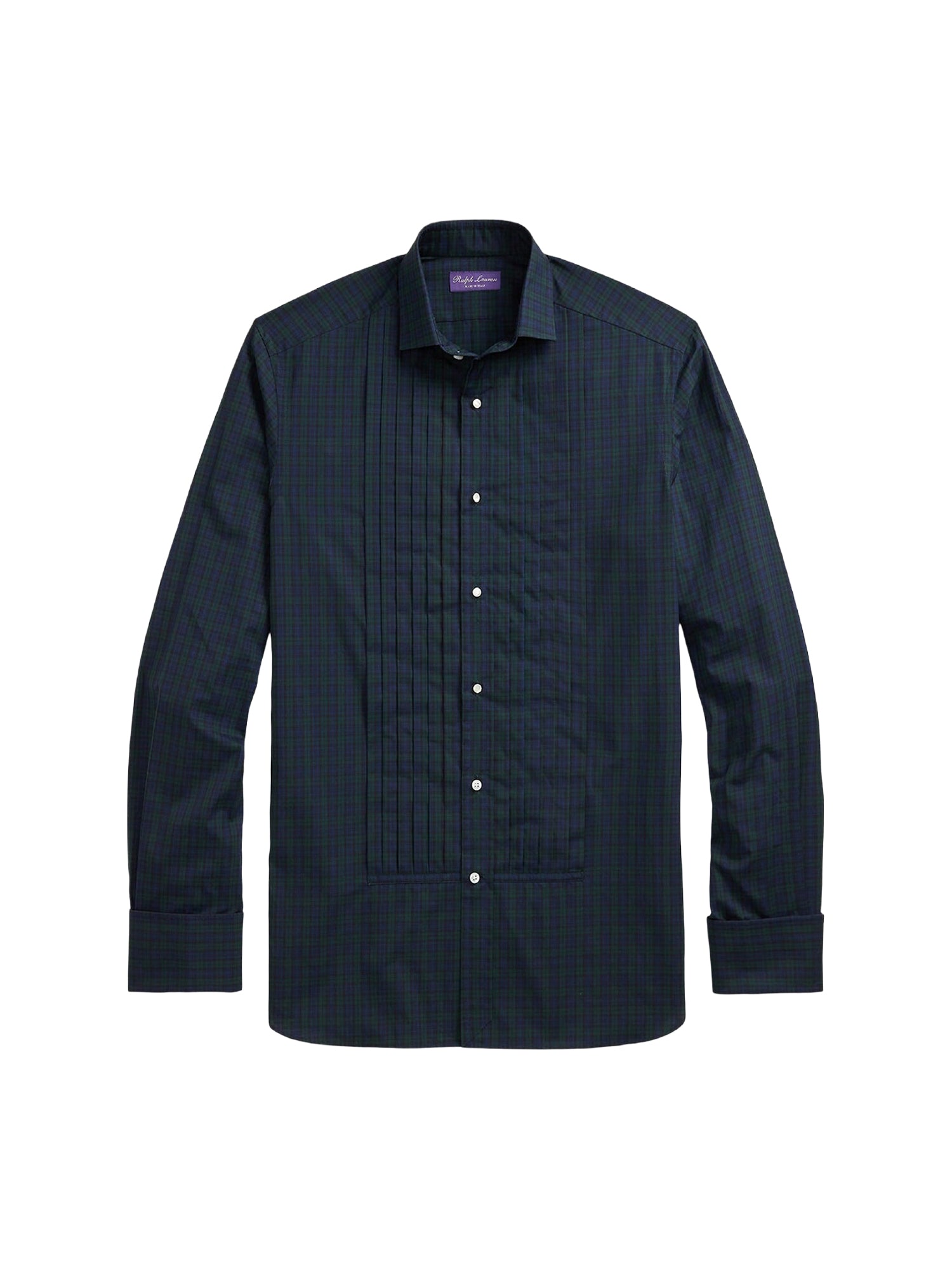 Poplin tartan dinner jacket shirt - Black, Navy & Green