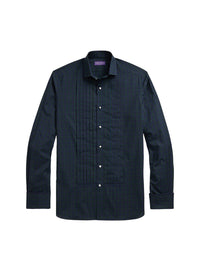 Chemise de smoking écossaise en popeline - Black, Navy & Green