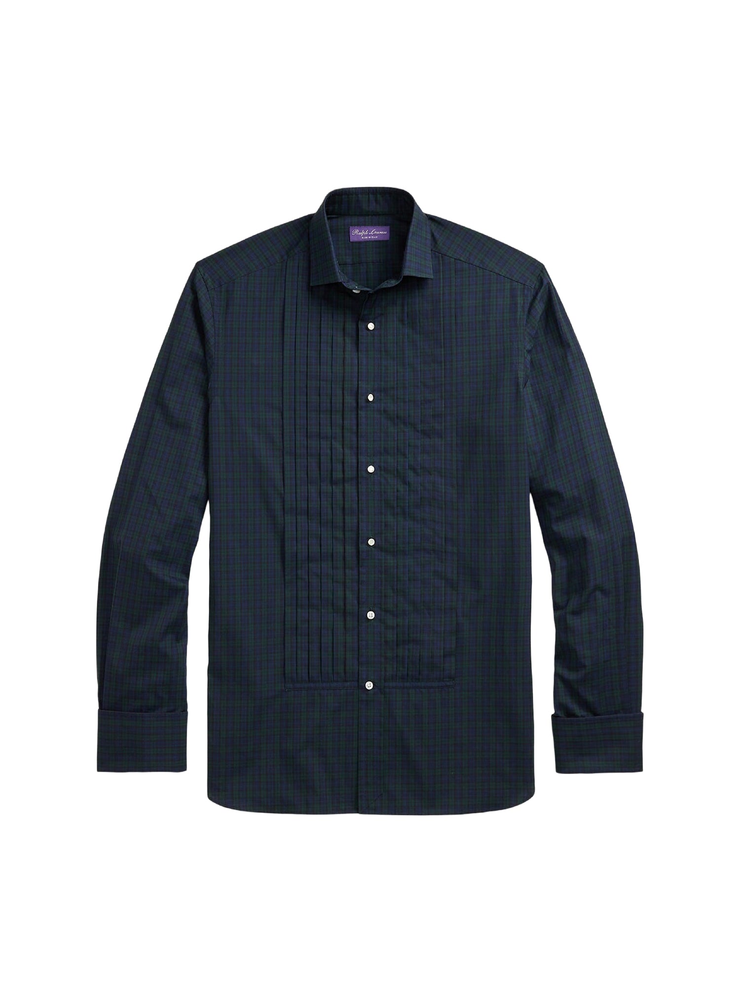Chemise de smoking écossaise en popeline - Black, Navy & Green