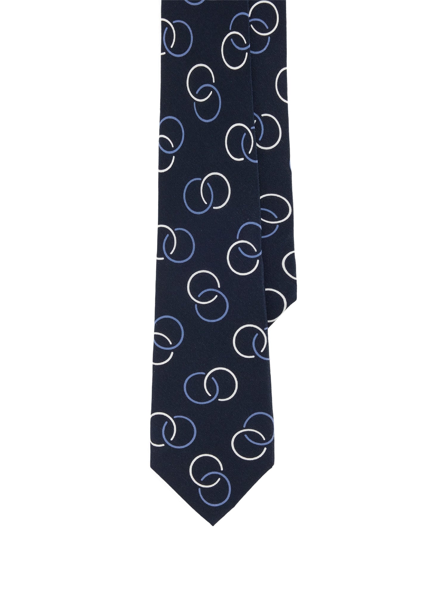 Silk crepe circle tie - Navy