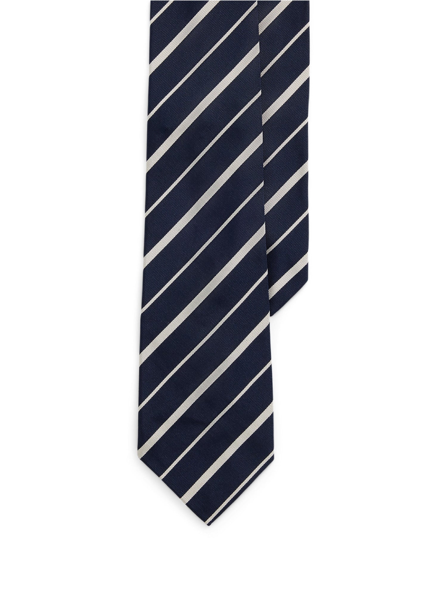 Cravate Mogador rayée en soie - Navy