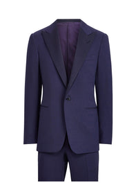Smoking Gregory revers pointe en gabardine de laine - Navy