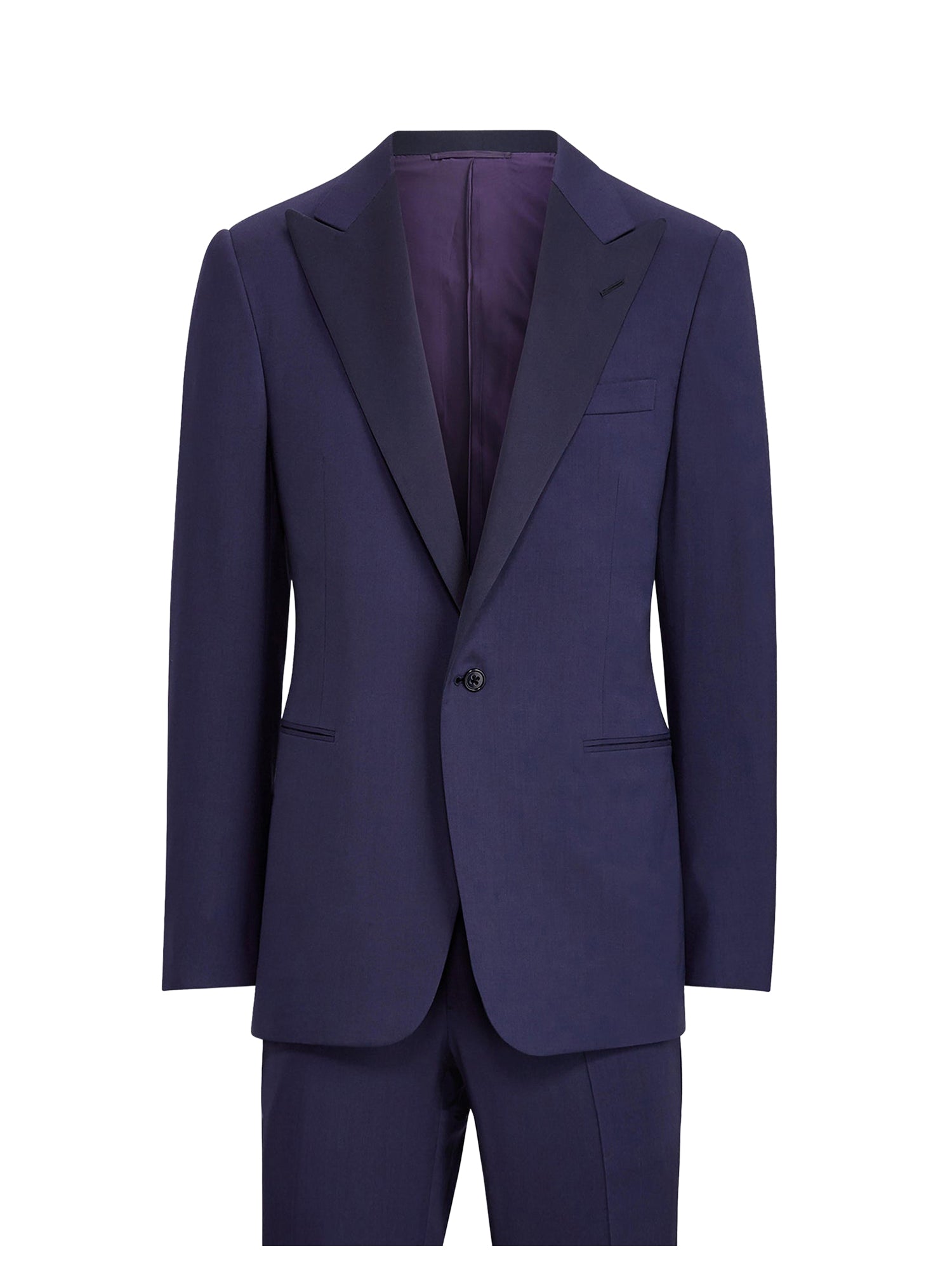 Smoking Gregory revers pointe en gabardine de laine - Navy