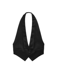 Gilet en satin de soie - Black