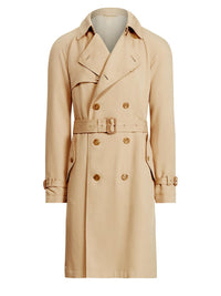 Trench-coat hydrofuge en soie - Tan