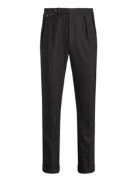 Gregory wool flannel trousers - Charcoal