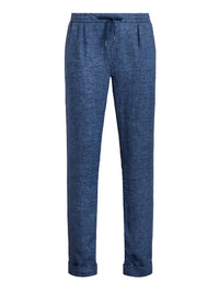 Pantalon en dobby de lin - Dark Indigo