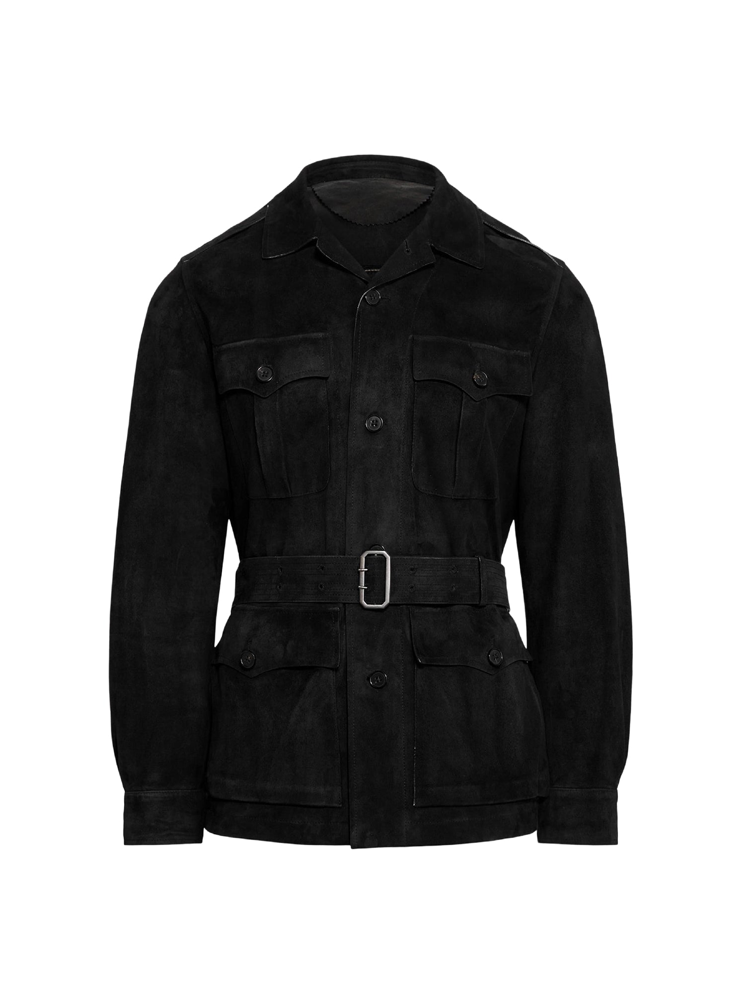 Belted suede jacket - Polo Black
