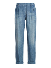 Pantalon à poches en lin - Indigo