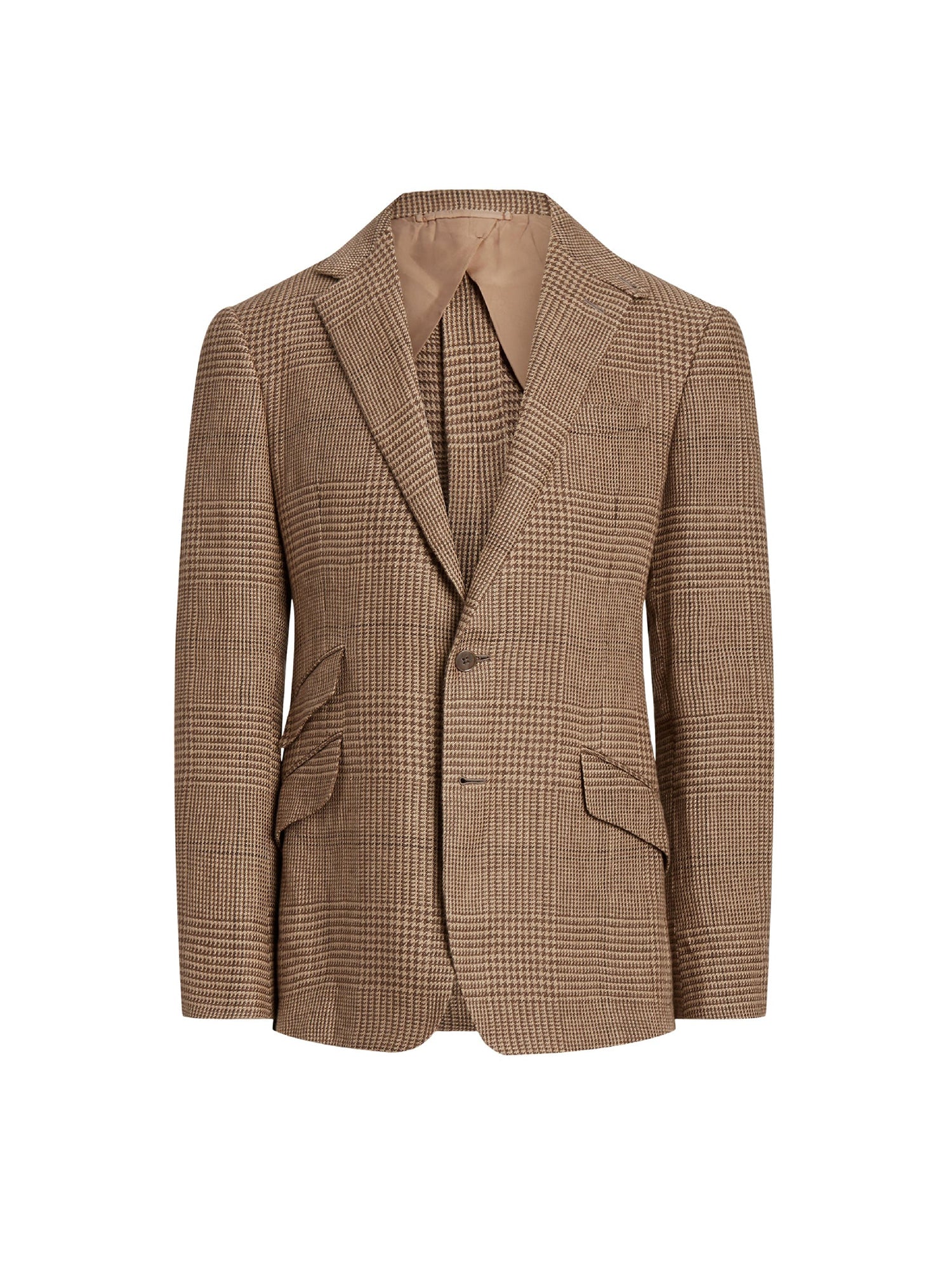 Kent suit jacket in linen - Brown & Tan