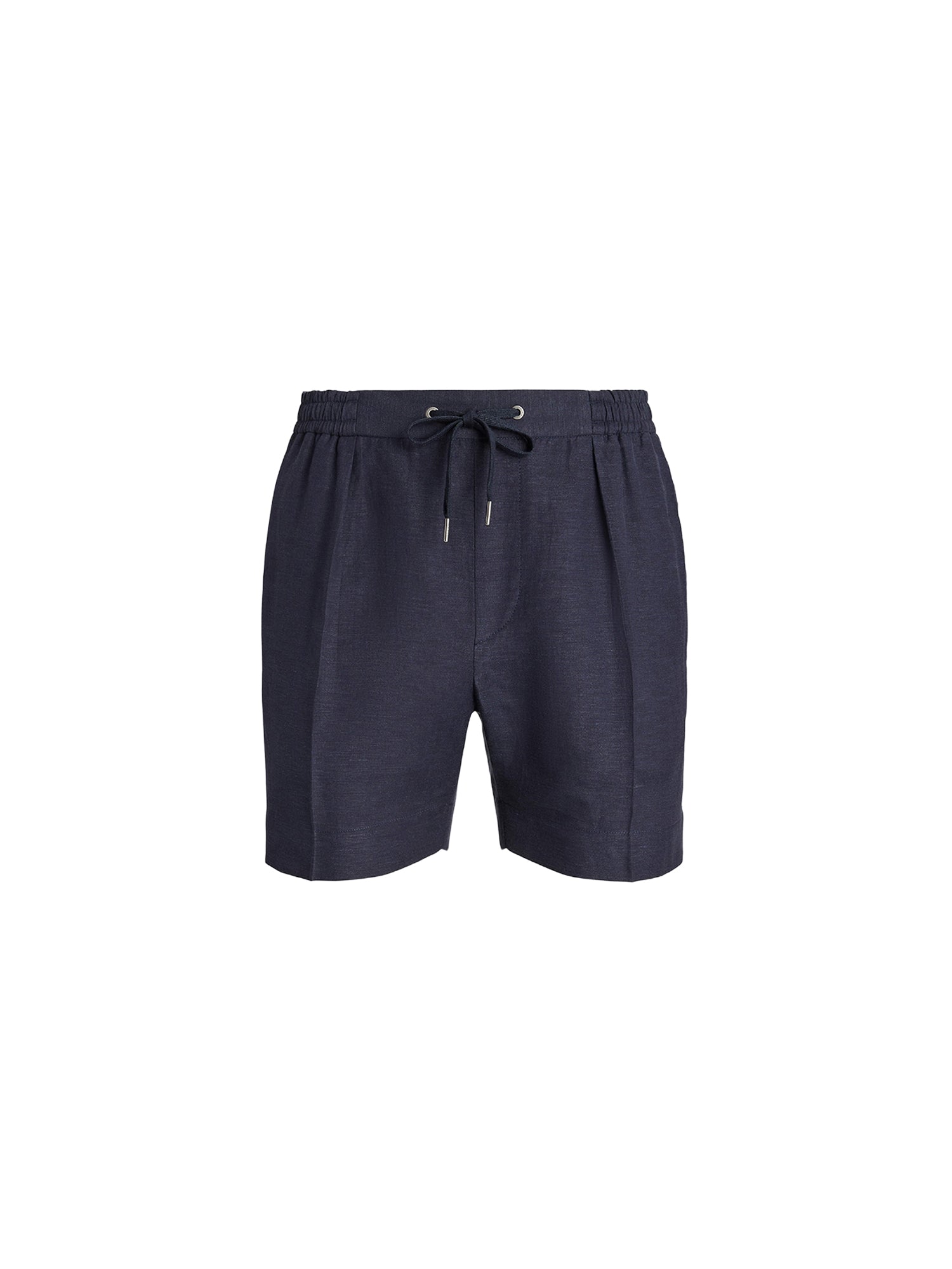 Short confectionné à la main en lin et soie mélangé - Classic Chairman Navy