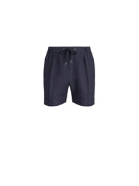 Short confectionné à la main en lin et soie mélangé - Classic Chairman Navy