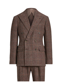 Costume Kent en laine - Vintage Cream & Black Blue Orange Deco