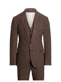 Kent 3-piece suit in wool - Dark Taupe & Multicolour