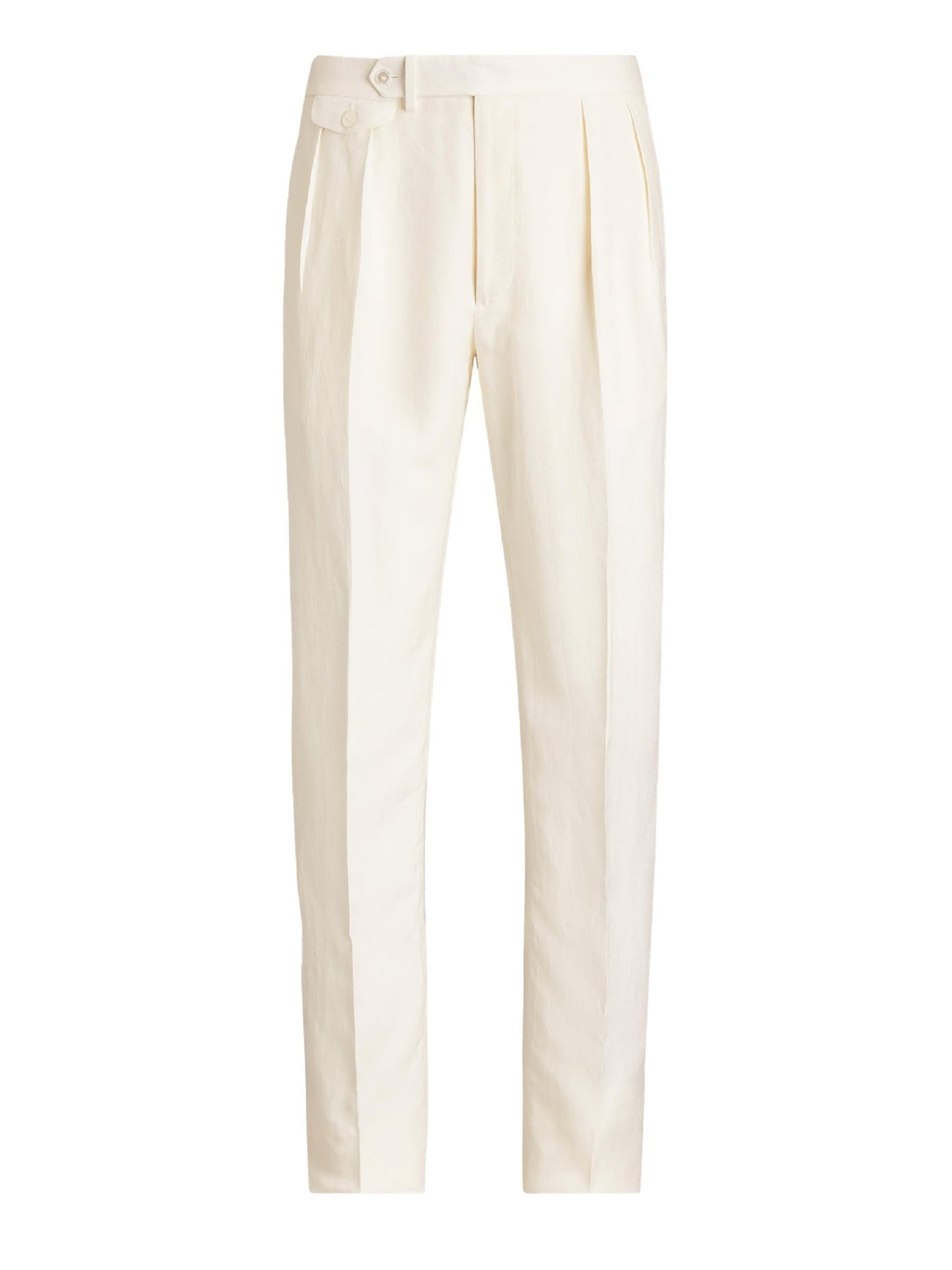 Pantalon Gregory en soie et lin mélangé - Classic White
