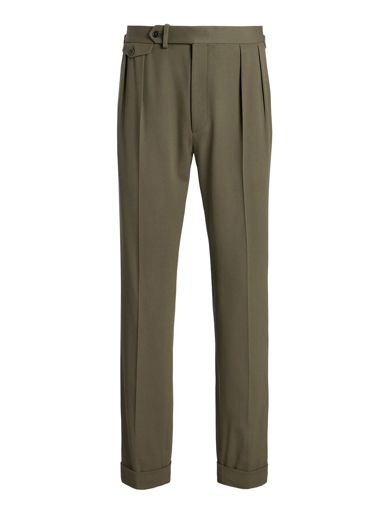 Pantalon Gregory en sergé de laine - Olive