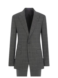 Hand-made Kent partridge-eye wool suit - Charcoal