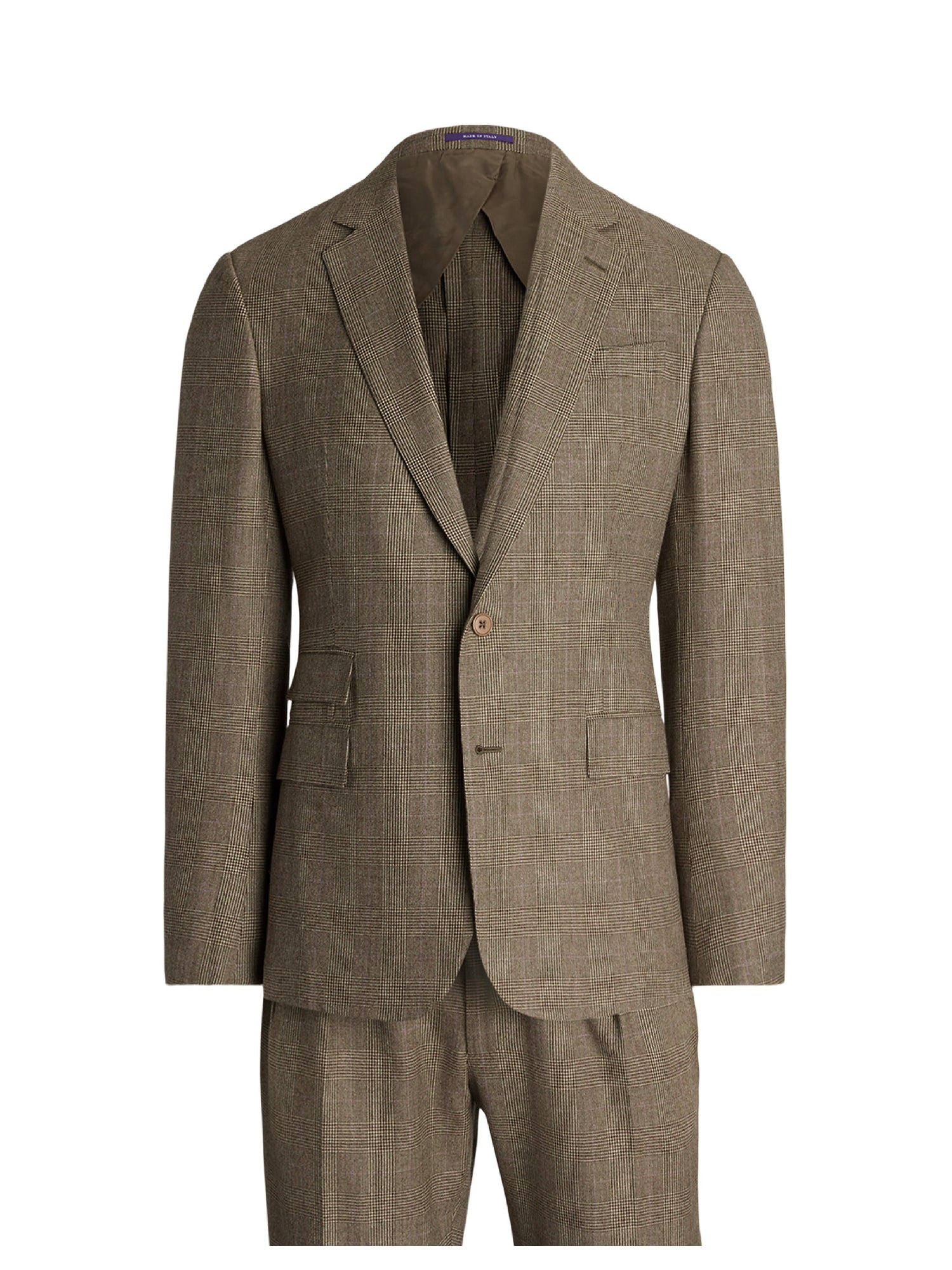 Costume Kent prince-de-galles en laine - Tan, Brown With Purple Deco