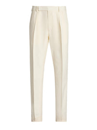 Pantalon de costume en lin et soie mélangé - Classic Cream