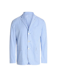 Striped poplin suit jacket - Blue & White