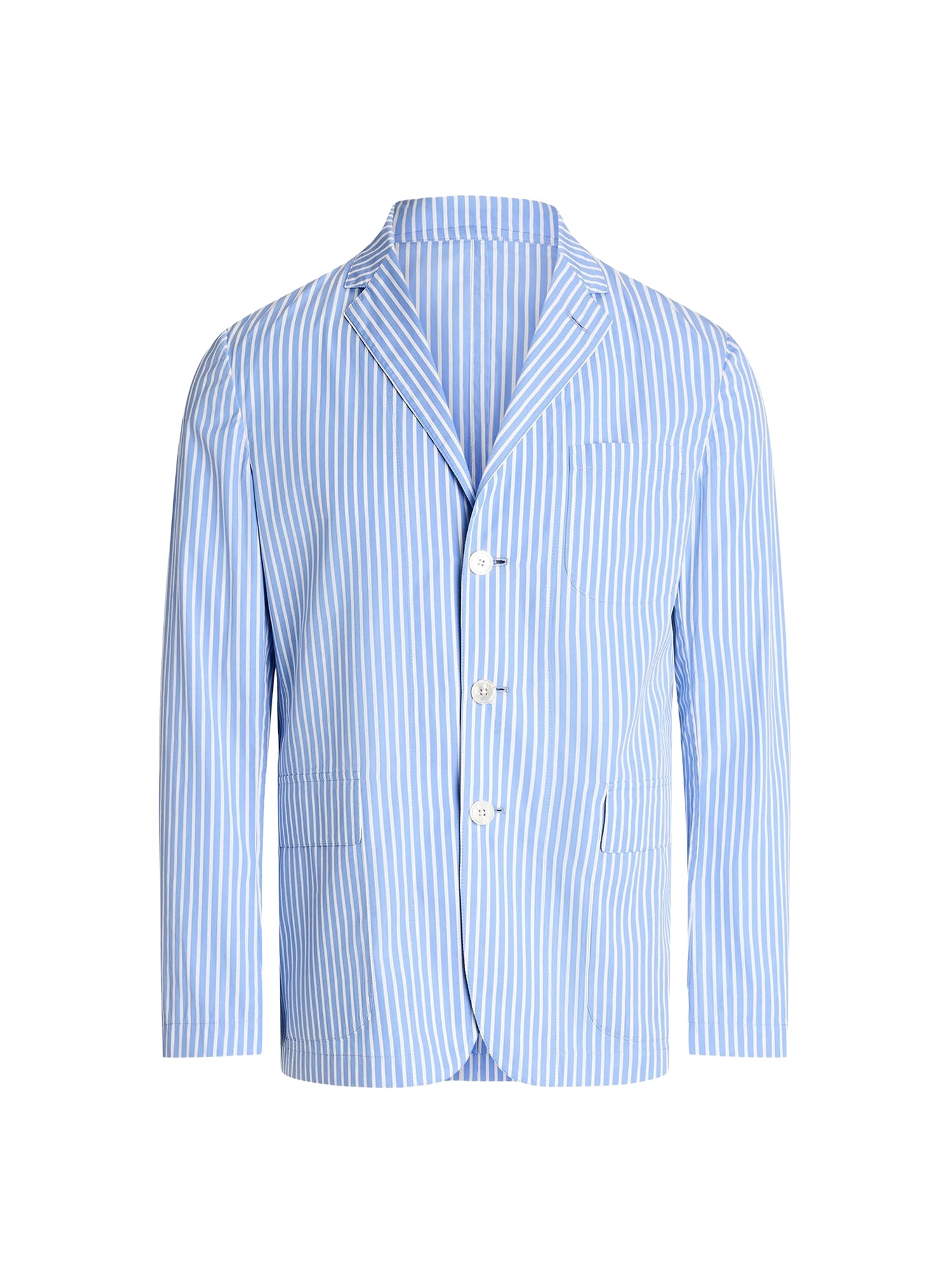 Striped poplin suit jacket - Blue & White