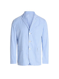 Veste de costume rayée en popeline - Blue & White