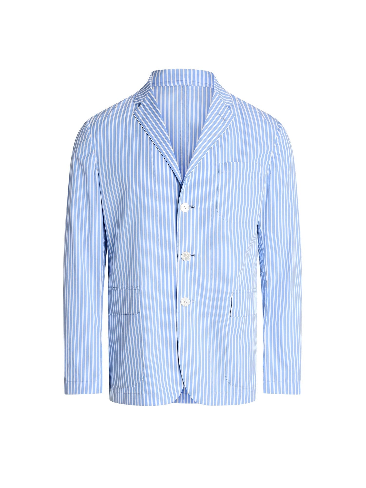 Veste de costume rayée en popeline - Blue & White