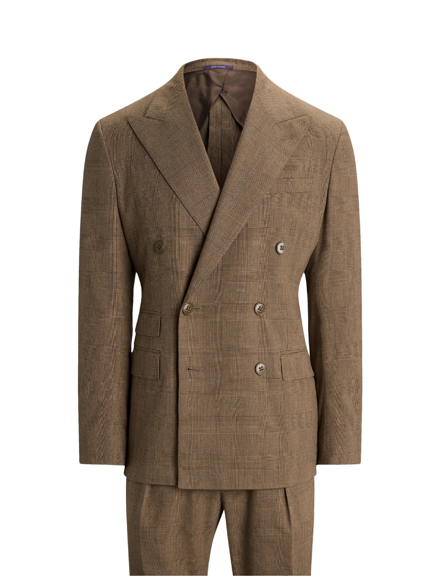 Kent Prince of Wales wool suit - Camel & Brown