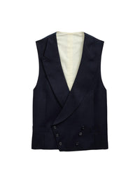 Wool flannel cardigan - Navy