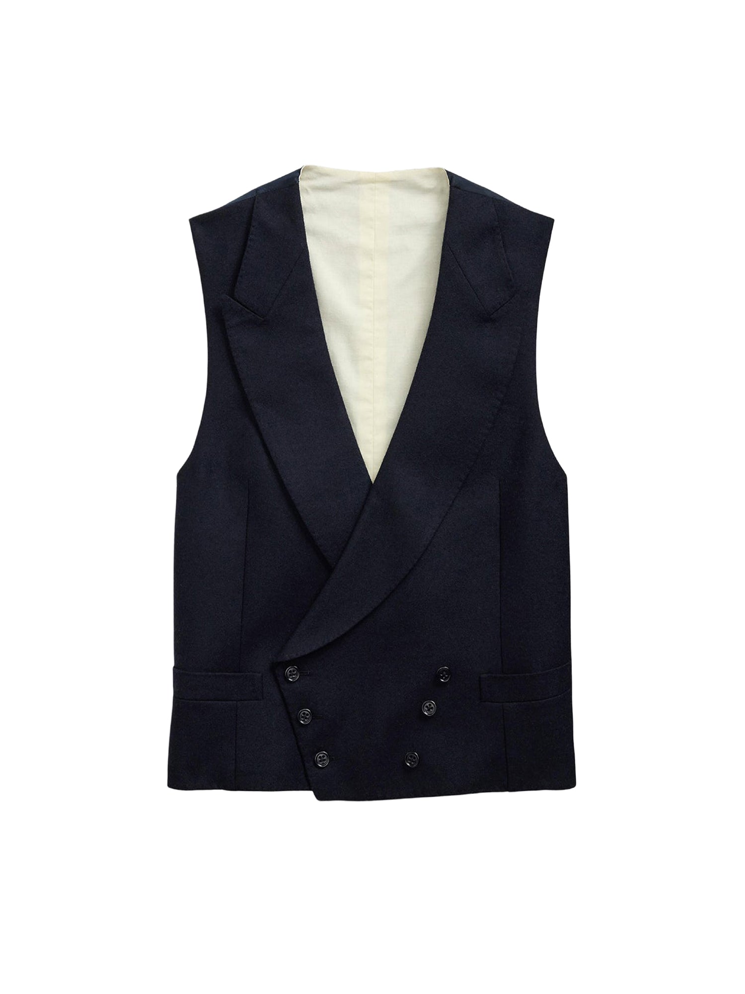 Wool flannel cardigan - Navy