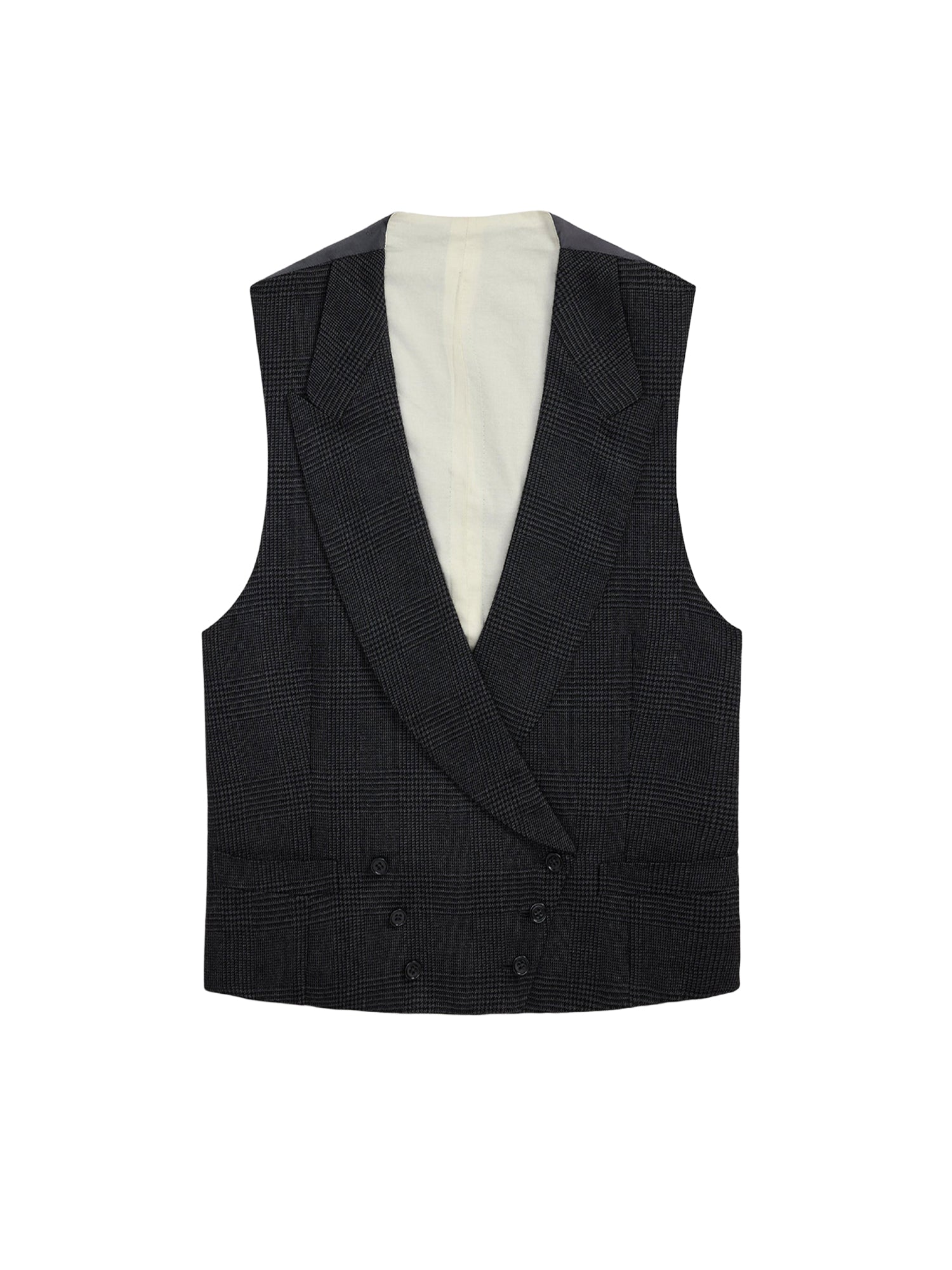 Cashmere tartan cardigan - Dark Grey & Multicolore