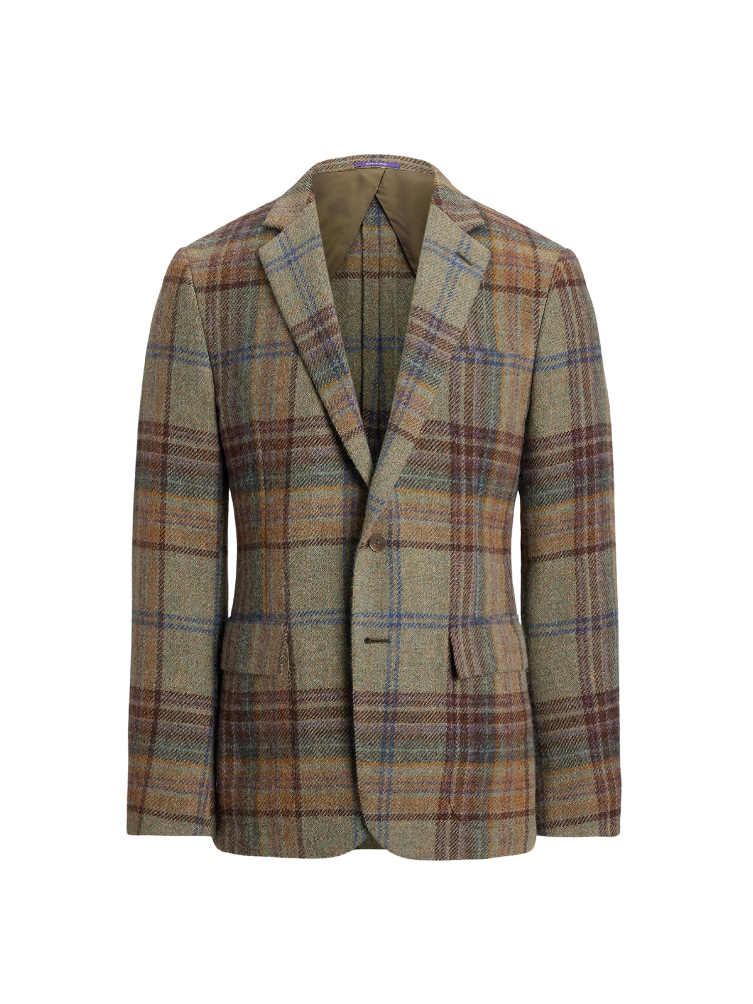 Blazer Kent écossais en laine - Sage, Brown, Tan & Multicolore