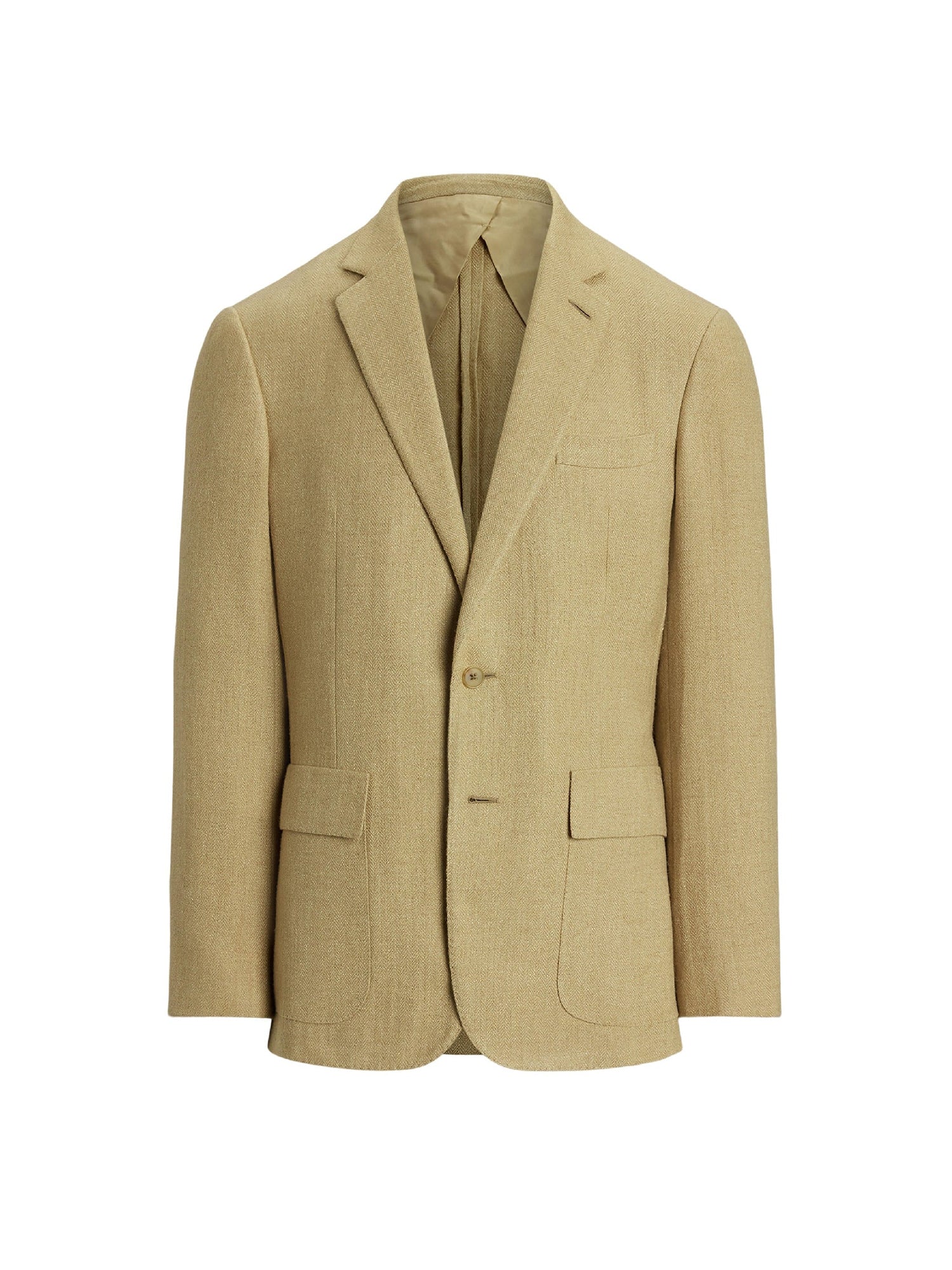 Veste Kent à chevrons en cachemire et soie mélangé - Tan
