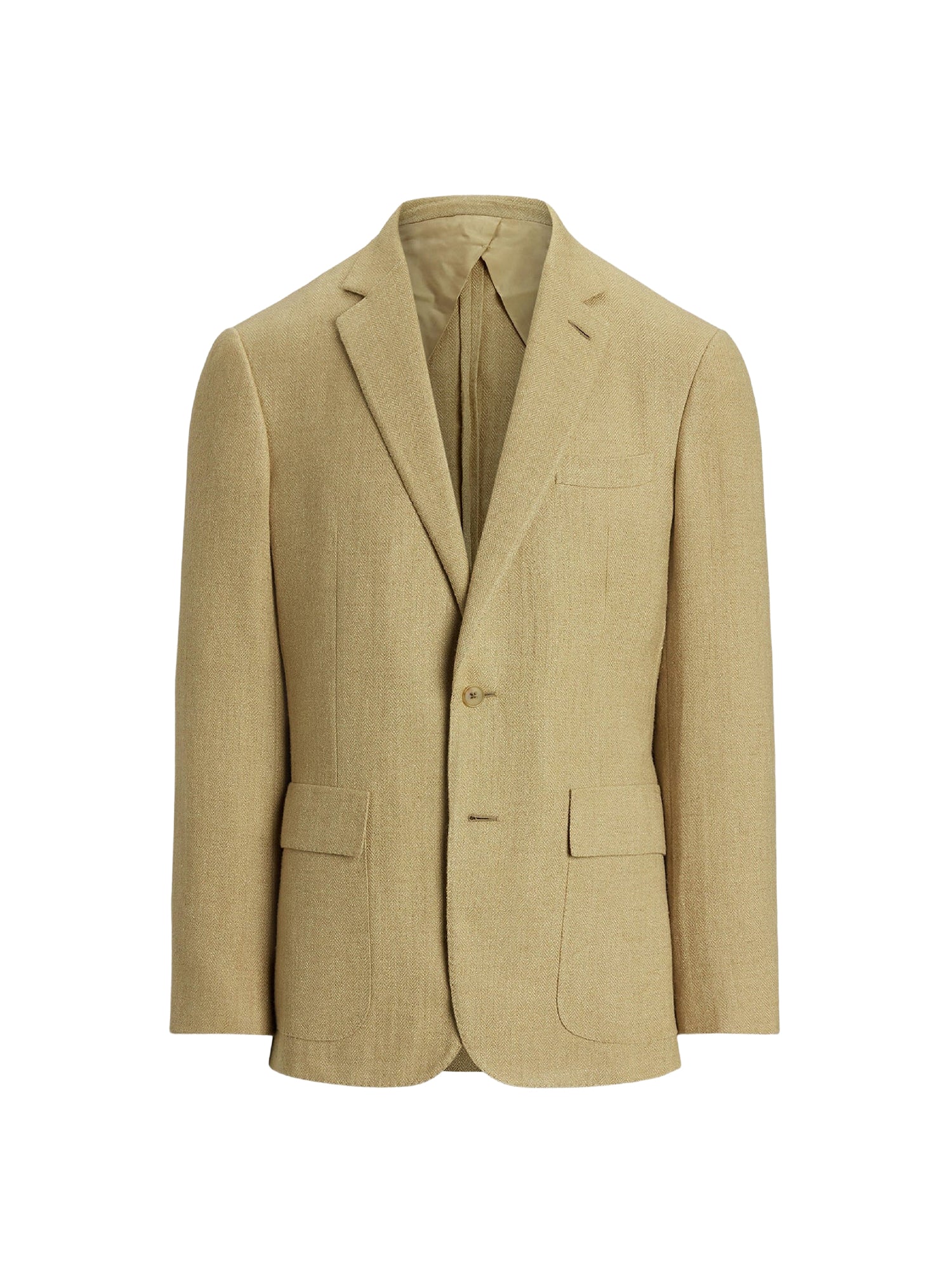Veste Kent à chevrons en cachemire et soie mélangé - Tan