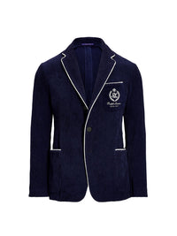 Embroidered cotton terry blazer - Classic Chairman Navy