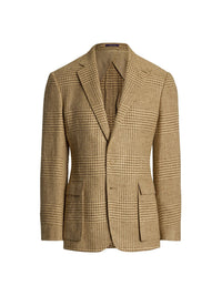 Veste Kent prince-de-galles en soie - Tan & Cream