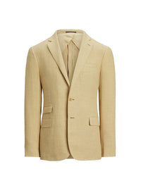 Veste Kent en lin et soie mélangé - Tan & Multicolore