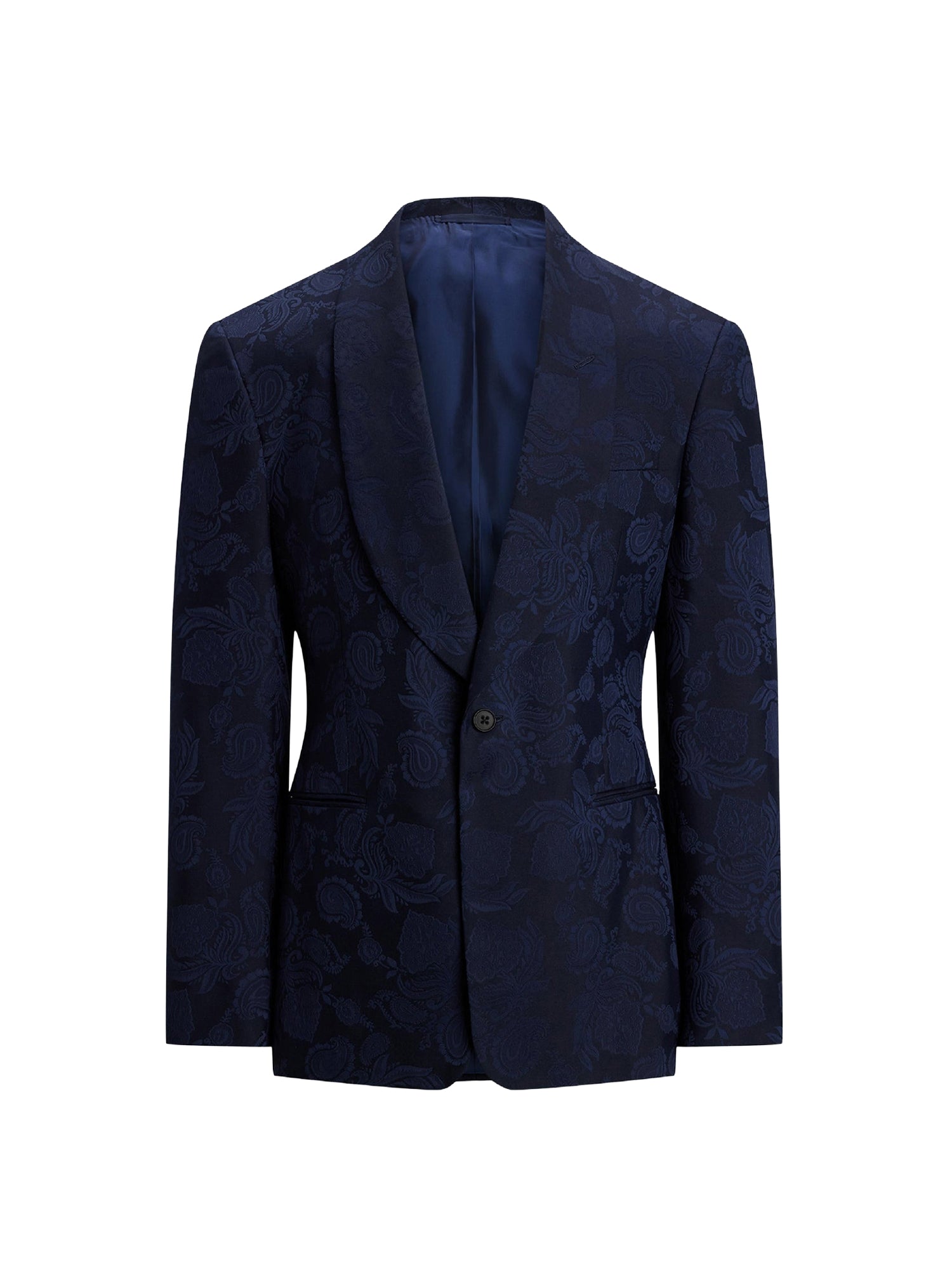 Veste Kent à motif en soie mélangée - Navy & Multicolore