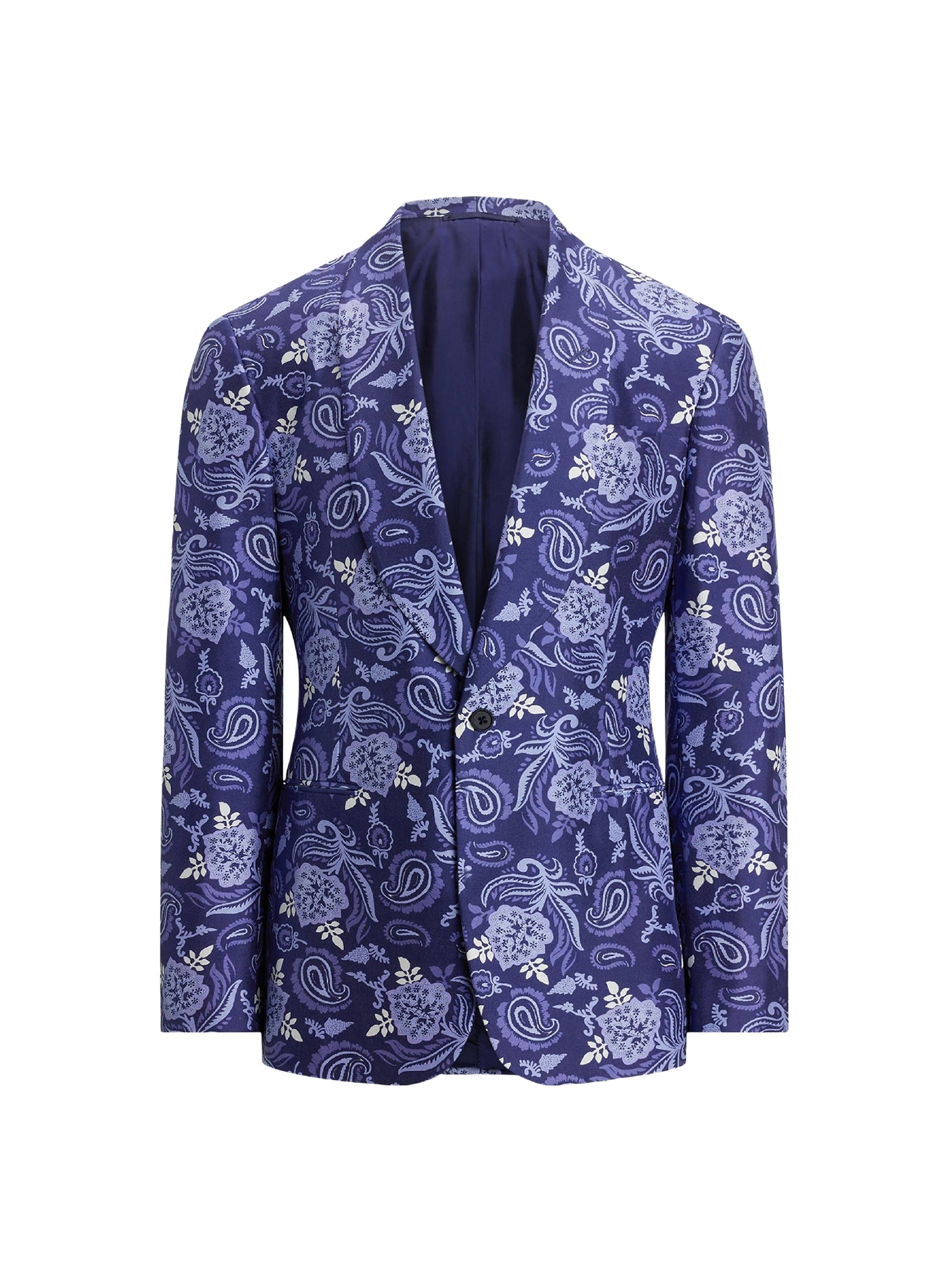 Veste Kent à motif en soie - Navy Tonal