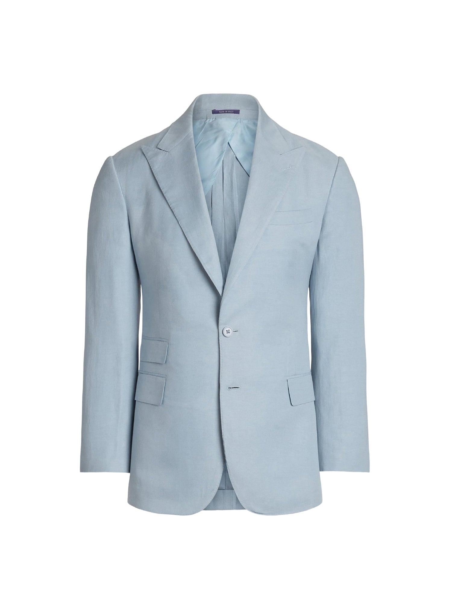 Kent jacket in silk and linen blend - Chambray Blue