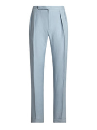 Pantalon Gregory en lin et soie mélangé - Chambray Blue