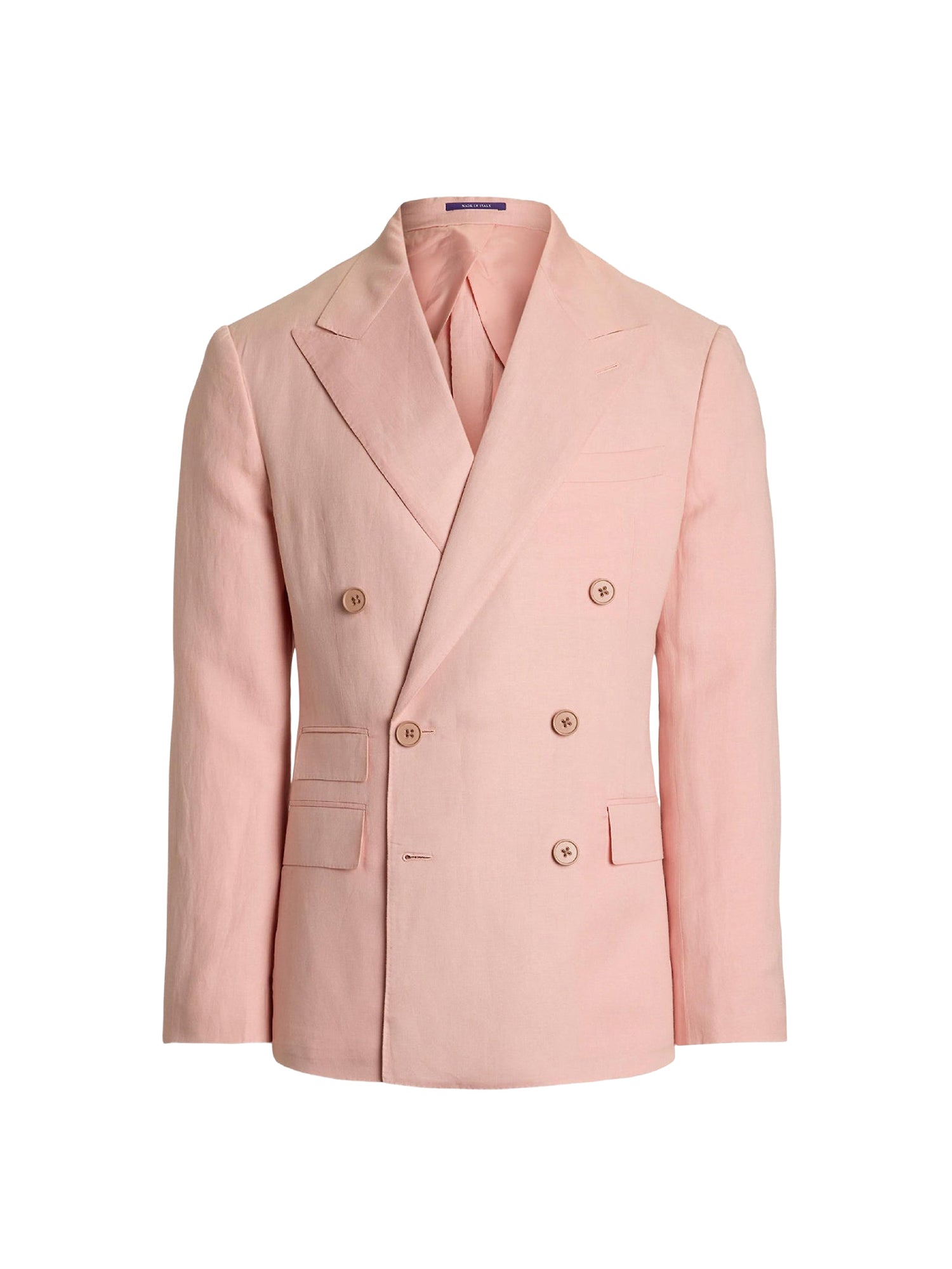 Veste Kent en soie et lin mélangé - Soft Pink