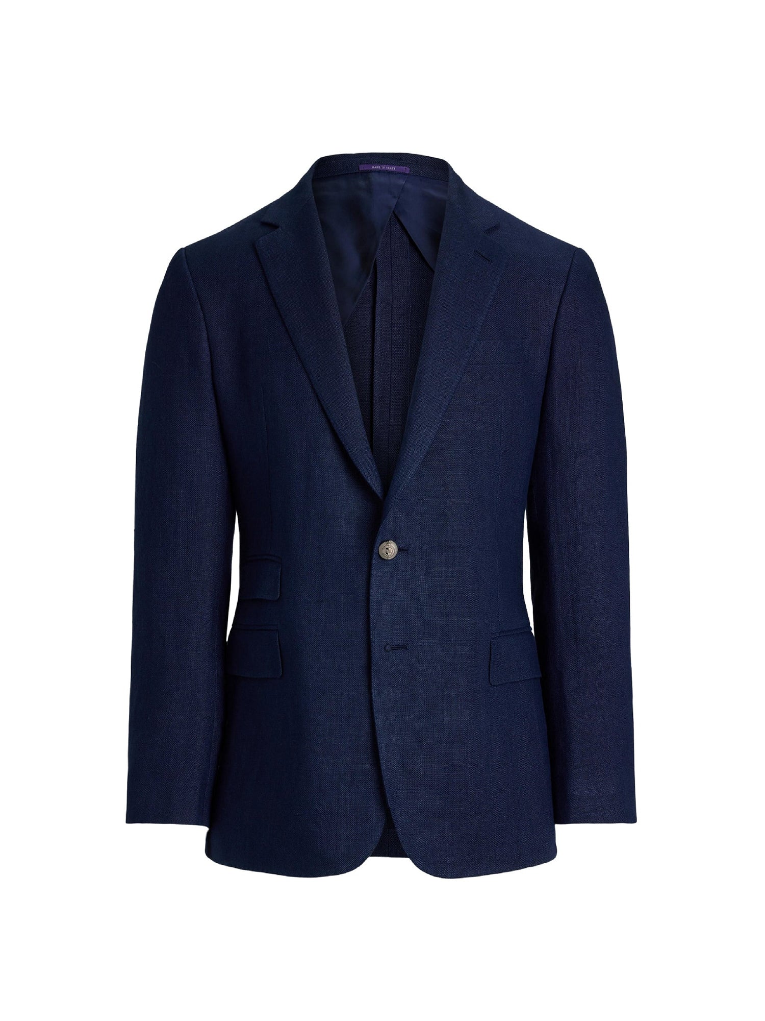 Veston à revers classiques en lin - Bleu marine