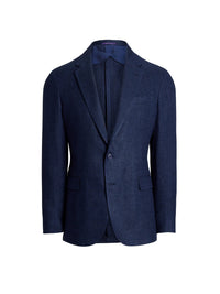 Hadley herringbone linen jacket - Navy