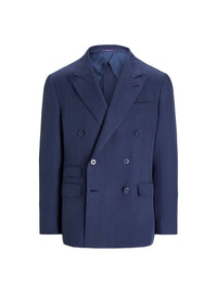 Veste Kent en gabardine de soie - Navy
