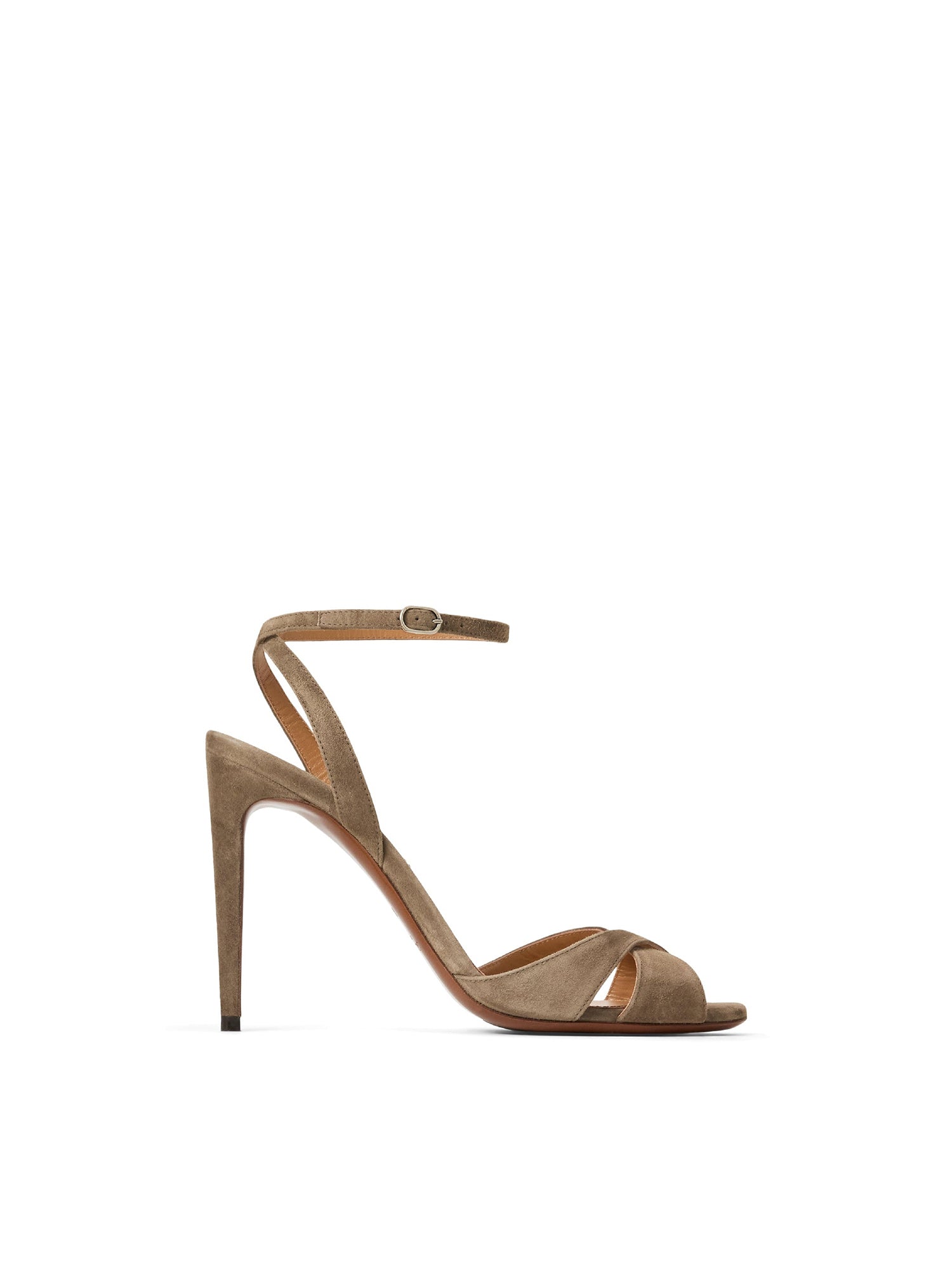 Kandice 100 sandals in leather - Taupe